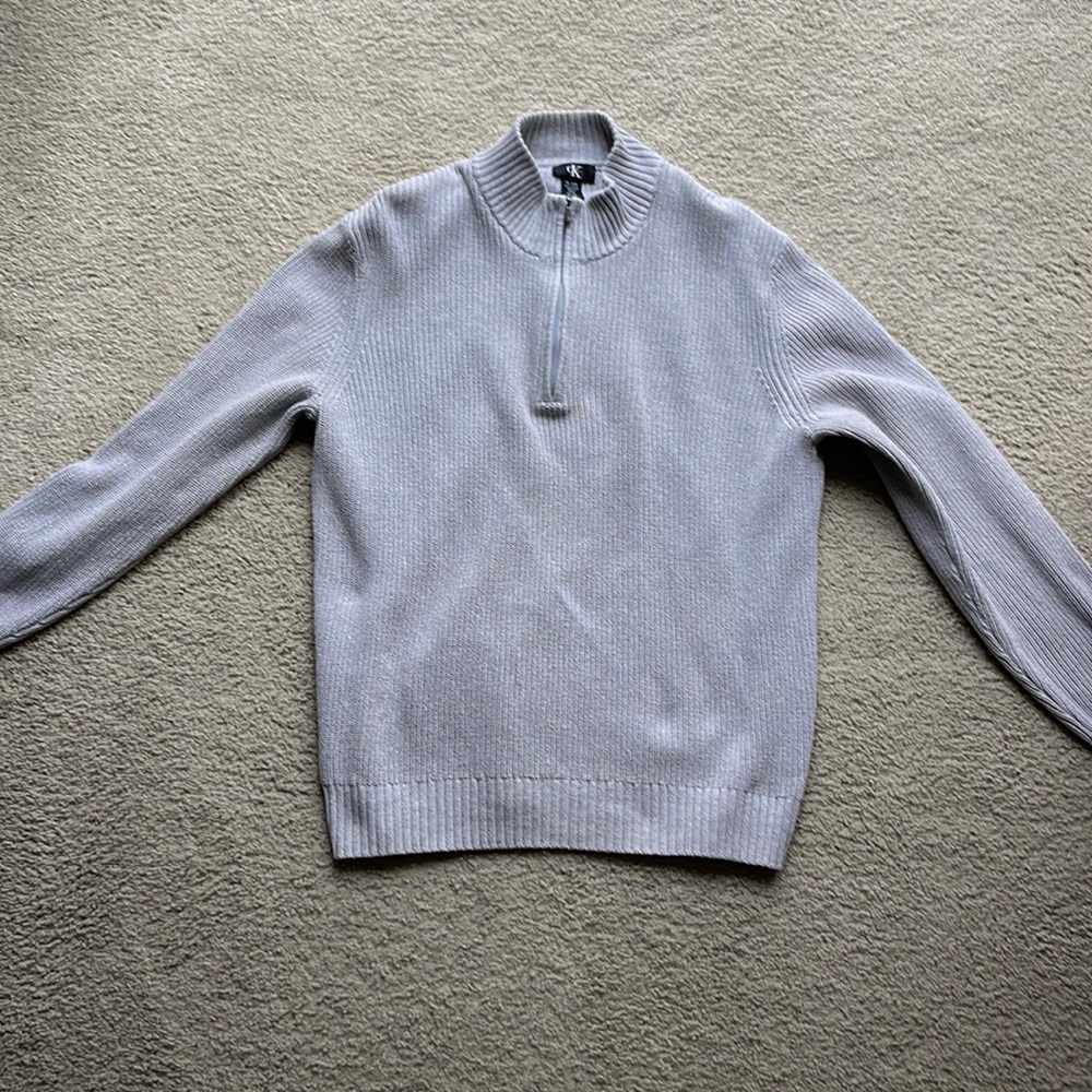 Calvin Klein XL Grey Sweater Quarter Zip
